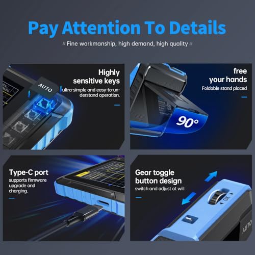 DollaTek DSO152 Mini-Hand-Digitaloszilloskop Oszilloskop 2,5 MSa/s 200 KHz Analogbandbreite 800 VPP Unterstützt Firmware-Upgrade PWM-Ausgang