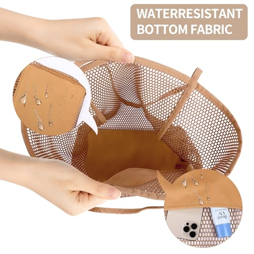 VOROLO Mesh Tote Beach Bag,Women Fairycore Hobo Bag,Shoulder Bag,Soft Summer Casual Crochet Bags 6