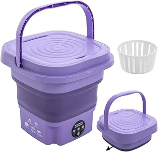 Portable Mini Washing Machine 9L – Upgraded Foldable Electric Washer with Spin Dryer, 3 Wash Modes, Large Capacity Compact Deep Cleaning Washer for Baby Clothes, Underwear, Travel & Home Use