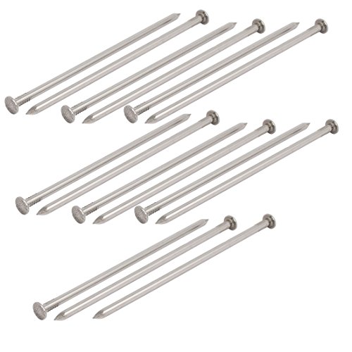 Aexit 6-inch Length Fastener 304 Stainless Steel Cement Wood Sliding Nail Silver Tone 15pcs Model:39as358qo19