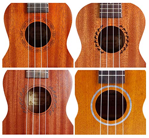 Vizcaya Soprano Ukulele Mahogany 21 inch stain finish with Ukulele Accessories, 5mm Sponge Padding Gig Bag, Strap, Nylon String, Electric Tuner, Picks
