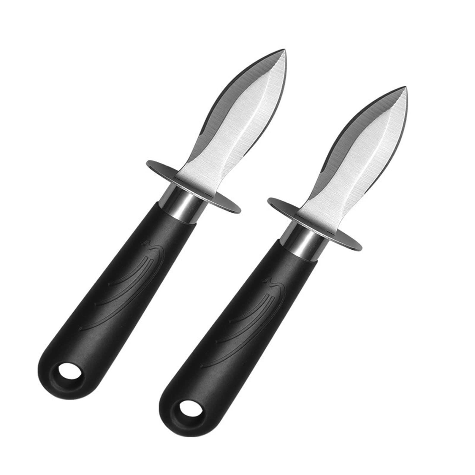 2 Pieces Oyster Paring Knife Oyster Knife Shucker Set Shellfish Seafood Opener Kit Tools - C