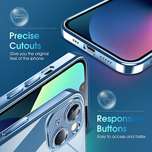 Image of VONZEE Thermoplastic Polyurethane Transparent Case Compatible With Iphone 13 (6.1 Inch),Luxury Electroplated Soft Edge Bumper Case,Full Camera Protection&Reinforced Corners Shockproof Case Cover