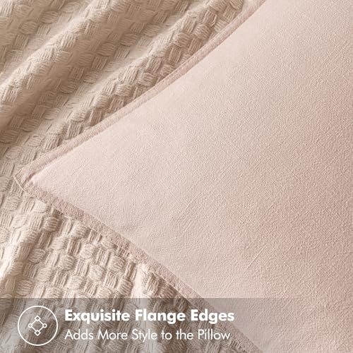 Image of MIULEE Decorative Linen Pillow Covers 18x18 Inch Light Pink Boho Farmhouse Neutral Valentine Spring Couch Throw Pillows for Bed Pack of 2 Accent Modern Pillowcase Sofa Livingroom Home Decor