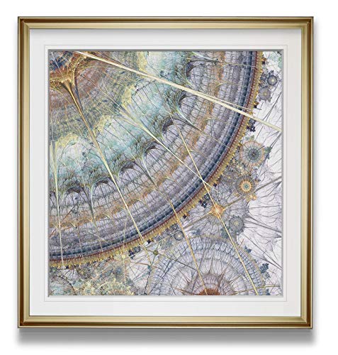 Clockworks IV Mid Century Art Abstract Framed Wall Art Geometric Prints Contemporary Artwork with Gold Frame Giclee Modern Wall Decor Painting