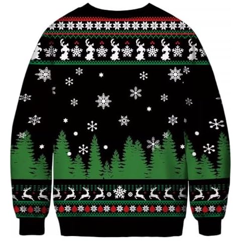 QPQEQTQ Plus Size Ugly Christmas Sweatshirt, Christmas Couples Crewneck Sweatshirts Unisex Long Sleeve Pullover Top Grc02 M Cover