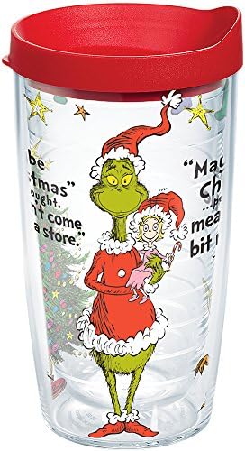 Tervis Dr. Seuss Grinch Christmas Quote Made in USA Double Walled Insulated Tumbler Cup Keeps Drinks Cold & Hot, 16oz, Classic