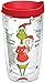 Tervis 1164324 Dr. Seuss - Grinch Christmas Quote Tumbler with Wrap and Red Lid 16oz, Clear