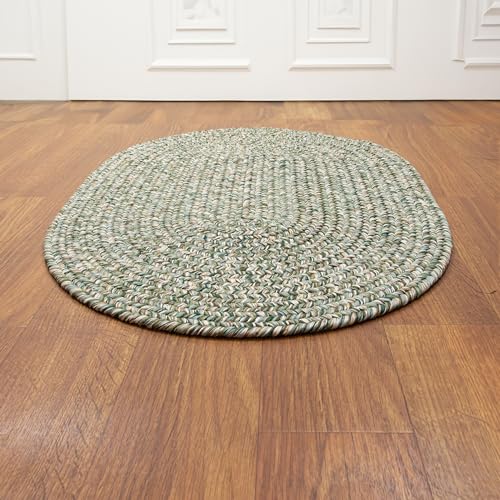 Tapete trenzado reversible 3'x5' verde miniatura 2