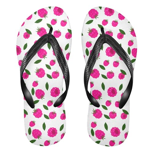 Burbuja Pink Berry Flip Flops for Women Men, Soft Thong Sandals Rubber Slippers for Pool Beach Essentials
