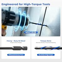 Steinwhale Impact Rated Screwdriver Bit Set, 3" & 4" Extended Long Magnetic Power Bits, Premium S2 Steel, Shock-Absorbing Design, 1/4" Hex Shank for Power Drill & Impact Driver (4 Inch PH+SL+PZ) – Ansicht 5