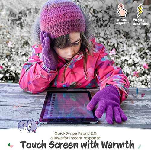 Image of Rahhint Kids Winter Gloves for Boys Girls Children Toddler Thermal Wool Knit Gloves with Insulated Fleece Lining Keep Hand Warm Gift