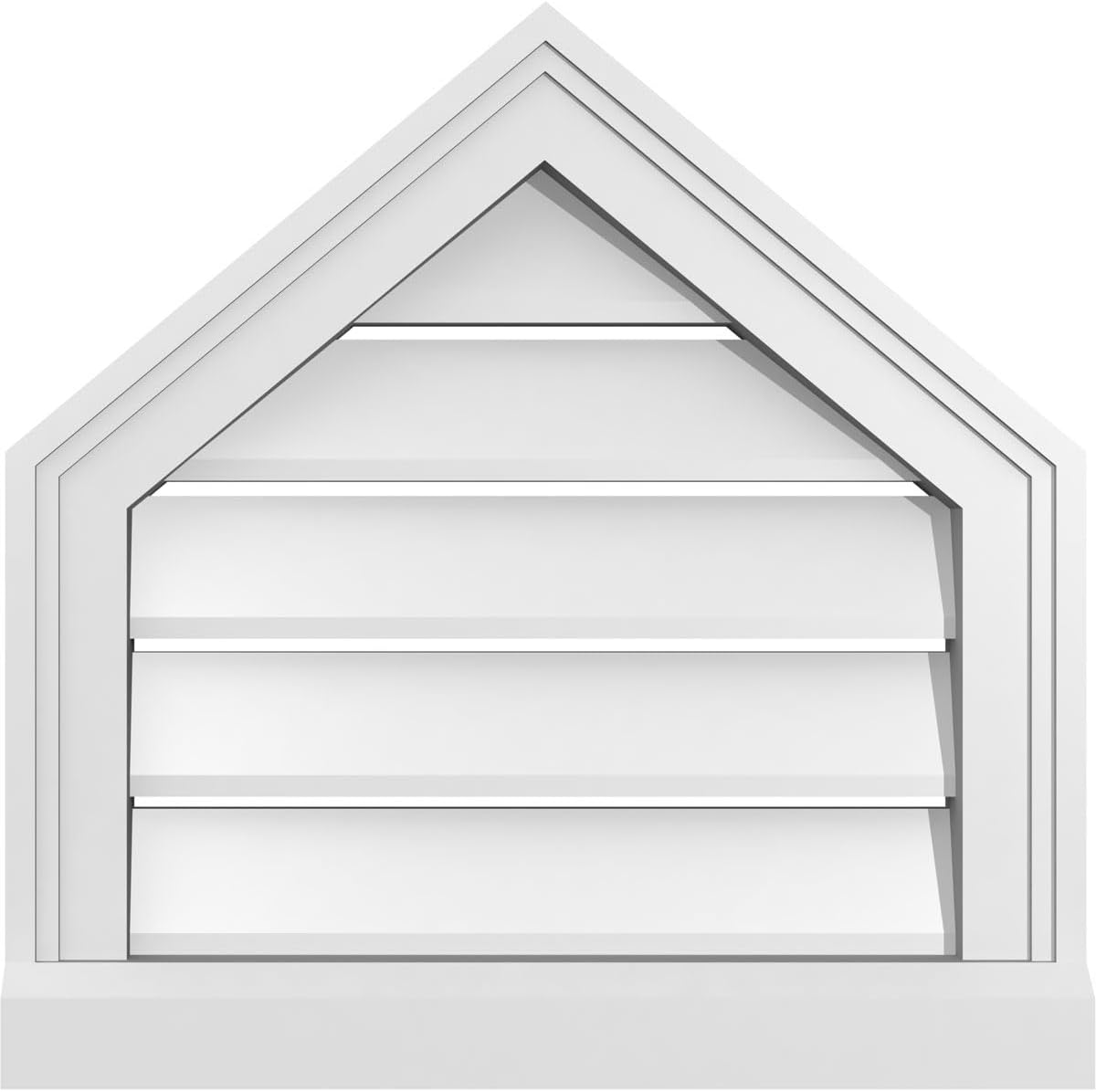 GVSPE18X1803SF-10 Peaked Top Brickmould Sill Frame, Primed Tan Signature Series Surface Mount Gable Vents, 18-in. W x 18-in. H, Unfinished