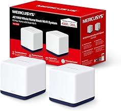 Mercusys AC1900 Whole Home Mesh Wi-Fi System, Coverage up to 4,000 ft² (350 m²) Connect over 100 Devices, Full Gigabit Ports, Dual Band Wi-Fi, Easy App Control, Halo H50G(2-pack)