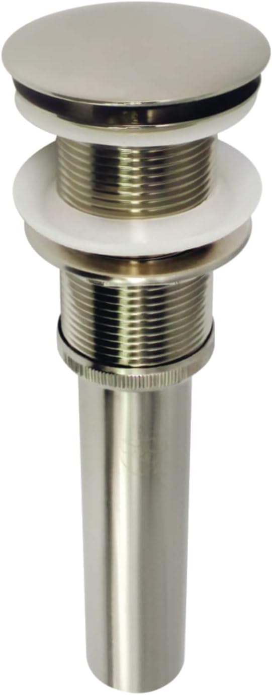 Kingston Brass EV8318 Coronet Push Pop-Up Bathroom Sink Drain without Overflow, Brushed Nickel