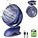 Ventilateur USB, portable Mini ventilateur silencieux 10 000 mAh rechargeable batterie et câble USB Ventilateurs petit rotatif à 720 ° de table avec 4 vitesses puissantes pince pour bureau et campagne
