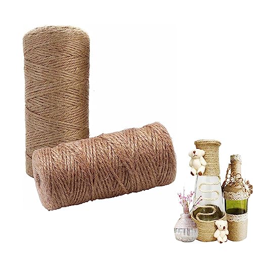 Mecate Para Ropa, Sports Taicols Mecate de Yute, Cordel de Yute, Cuerda de Yute, Natural Trenzada de 2mm x 200m, Cuerda de Cordel Resistente, para Obras de Arte de...