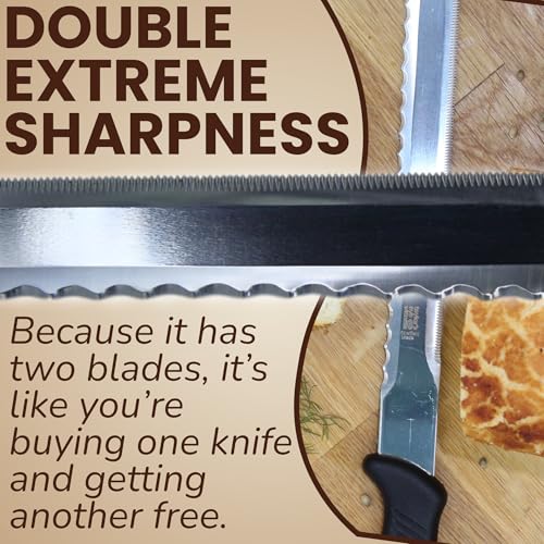 Taylors Eye Witness Sheffield Made Bread & Roast Carving Knife - 19cm Double Edged Blade with Serving Prongs. Multi Use Kitchen Knife with Fine Precision Ground Razor Blade Steel & Fibre Feel Handle - Image 5