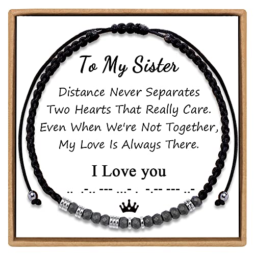 JoycuFF 𝗠𝗼𝗿𝘀𝗲 𝗖𝗼𝗱𝗲 𝗕𝗿𝗮𝗰𝗲𝗹𝗲𝘁𝘀 𝗳𝗼𝗿 𝗪𝗼𝗺𝗲𝗻 Birthday I Love You Bracelets Thanksgiving Day 𝗖𝗵𝗿𝗶𝘀𝘁𝗺𝗮𝘀 𝗚𝗶𝗳𝘁𝘀 Wrap Strand Bracelet