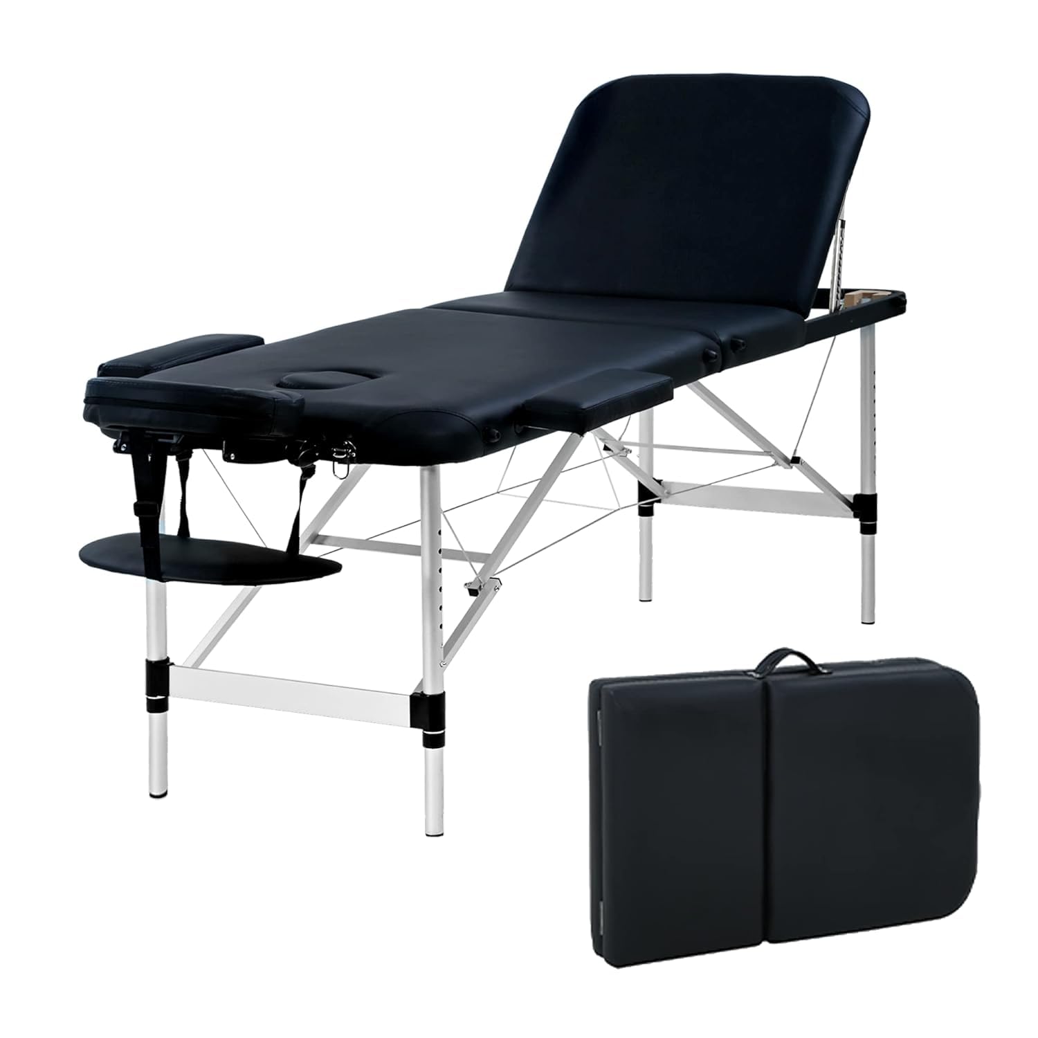 Lipsa Healthtech Foldable & Portable 3 Fold Aluminum Massage Bed for Spa & Beauty Salon 3 Section Massage Table with Carry Case for Beauty Salon Spa Home Black (B0C9HRTS28) Amazon Price History, Amazon Price Tracker