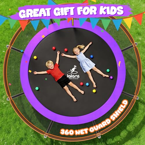 Image of JELENS Trampoline 8FT 10FT 12FT 14FT 15FT 16FT, Recreational Trampolines with Enclosure Net, Outdoor Anti-Rust Trampolines for Kids and Adults, ASTM Approved