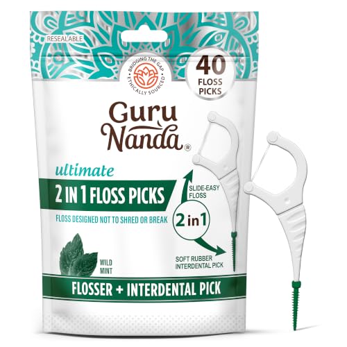 GuruNanda Dental Floss Picks, 2 in...