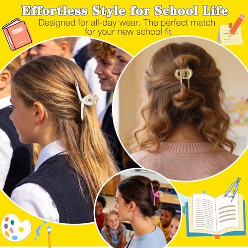 4 piezas Pinzas para cabello con diseño de lápiz para mujeres y niñas, accesorios para cabello de regreso a clases, mezcla miniatura 4