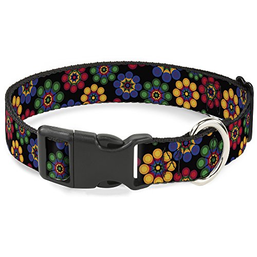 Collier Marguerites Noir avec clip plastique robuste largeur 2,5 cm ajustable - 2