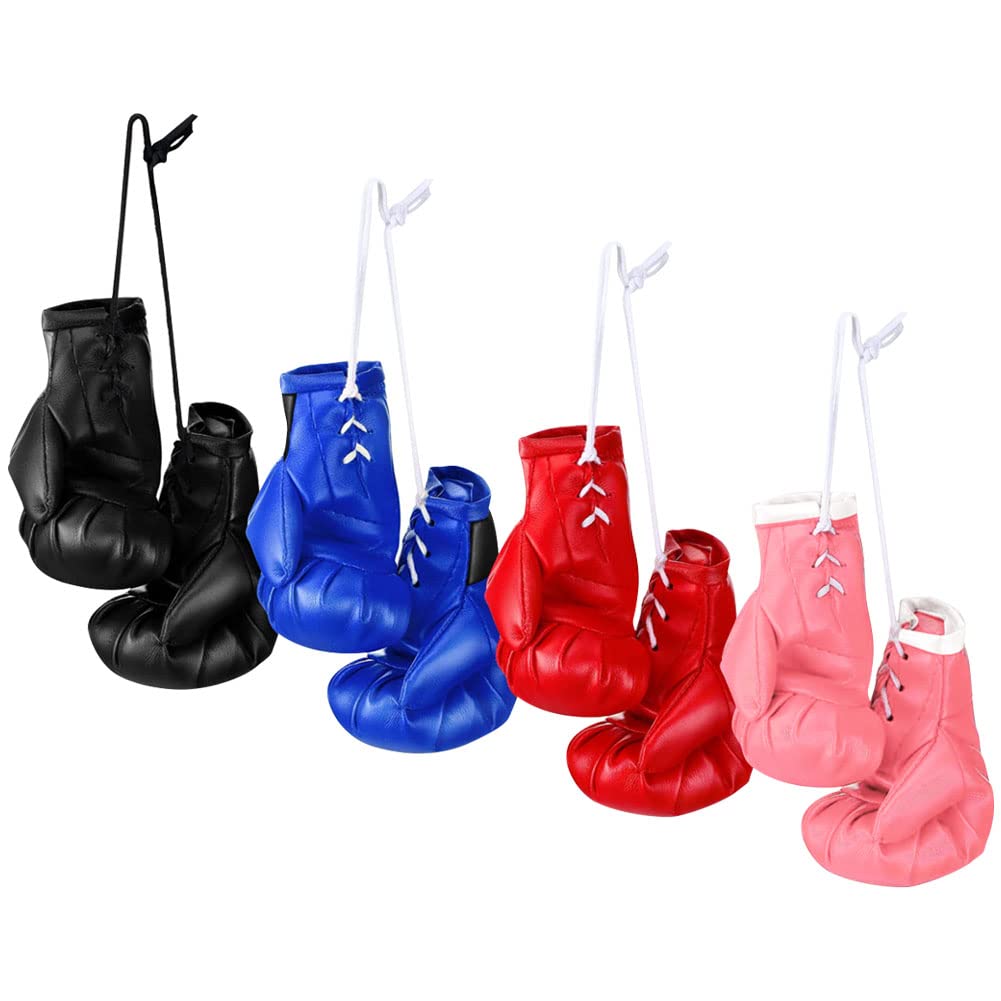 Set De 2 Guantes De Boxeo Miniatura De PVC Para Colgar, Colgantes Para Espejo Retrovisor, Llaveros O Decoración De Bolsos, Realistas