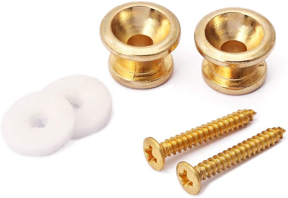 Guitar Strap Buttons Pins Metal End, Strap Locks For Guitar Bass,Golden