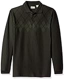 Haggar Men's Long Sleeve Double Jacquard Knit Polo