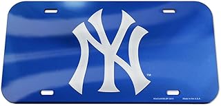 Wincraft MLB New York Yankees Crystal Mirror Logo License Plate, Team Color, One Size