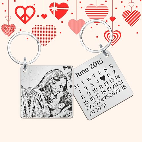 Image of Customised Photo Engraved Keychain For Loved ones | Best For Gift | Valentine's Day Gift, Birthday Gift | Silver
