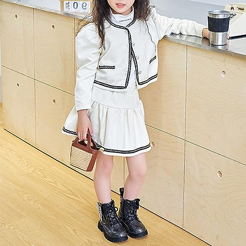 Short Boots for Girls Little Kid Side Zipper Combat Shoes with Lace up Boots Work Boots for Boys Girls3