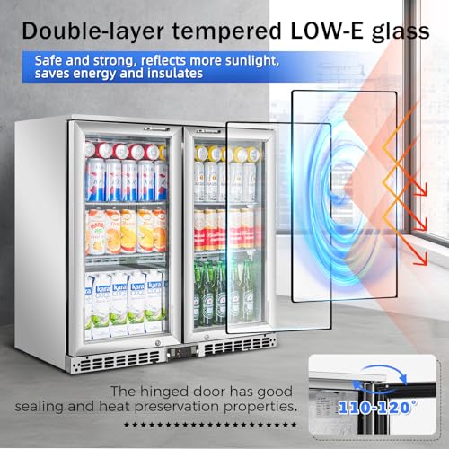 Image of 7.4 Cu.Ft Back Bar Cooler, 2 Hinged Glass Doors, Stainless, ETL