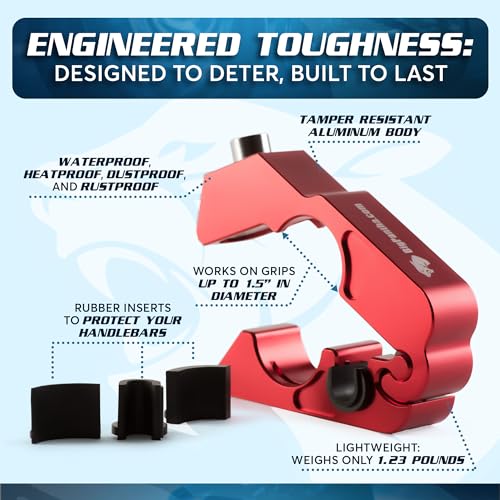 image for BigPantha Motorcycle Grip Lock - Heavy Duty Brake/Handlebar/Throttle L