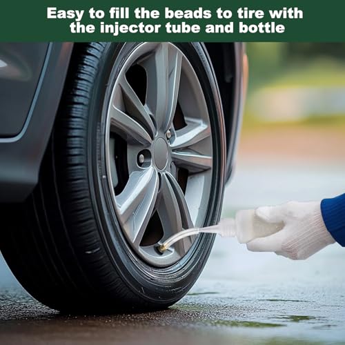 Image of Tire Balance Beads for Motorcycle 6 oz x 4, Wheel Balancing Beads for Trucks Tire, Trailer, Off-Road Vehicles, Car Tire Beads with Installation Tools