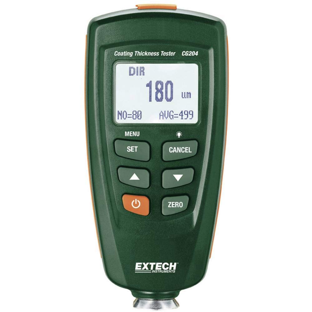 Extech CG204 Tester Spessore Rivestimento, Ferroso e Non Ferroso | Doppia tecnologia, 0-1000um (0-40 mils), riconoscimento substrato auto, salva 255, LCD retroill.