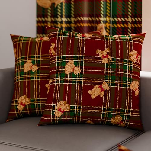 Petti Artisans Italiens - Paire de Housses de Coussin en Microfibre 45x45 cm, Coussins Décoratifs de Noël pour Chambre, Canapé, Lot de 2 Housses de Coussin,...