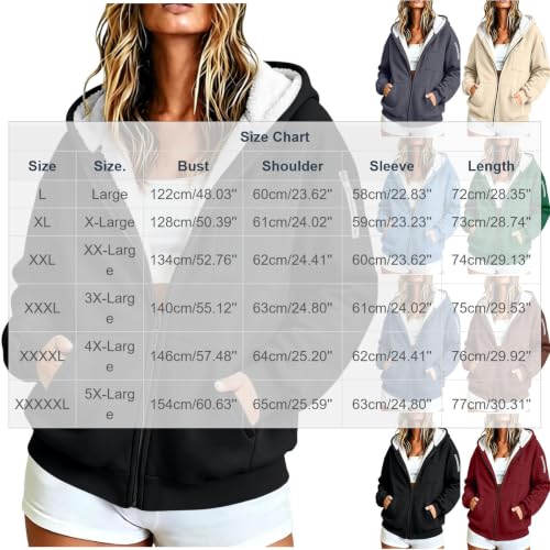 Cethrio Checkered Sherpa Jacket Sherpa Lined Jacket Women Winter Oversized Fleece Jackets with Zip Pockets Fall Womens Clothes 2026 Chaquetas Para Mujer Vacation Capsule Wardrobe - image 4