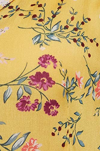 Image of plusS Women's Georgette A-Line Knee-Long Dress (LDR3403-YELLOWPRINT Yellow Print 2XL)