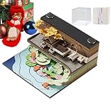 3D 卓上カレンダー、毎日の計画とタスク管理のための紙のメモが付いた切り取りメモパッド、家の装飾、学習オフィスのスケジュール管理と生産性のための愛らしい紙アート カレンダー