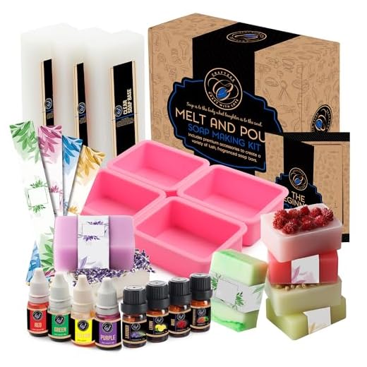 CraftZee Kit de fabricação de sabão – Suprimentos para fabricação de sabão com base de sabão de manteiga de karité, moldes de silicone para pão, cortadores, fragrâncias e muito mais – Kits de