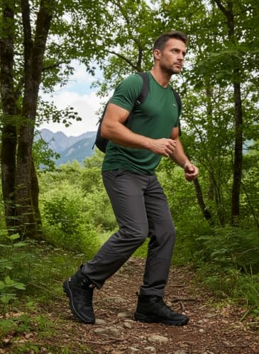 Image of Leo's Fitness Waterproof Canvas High Ankle Boots for Trekking Hiking & Other Casual Purpose