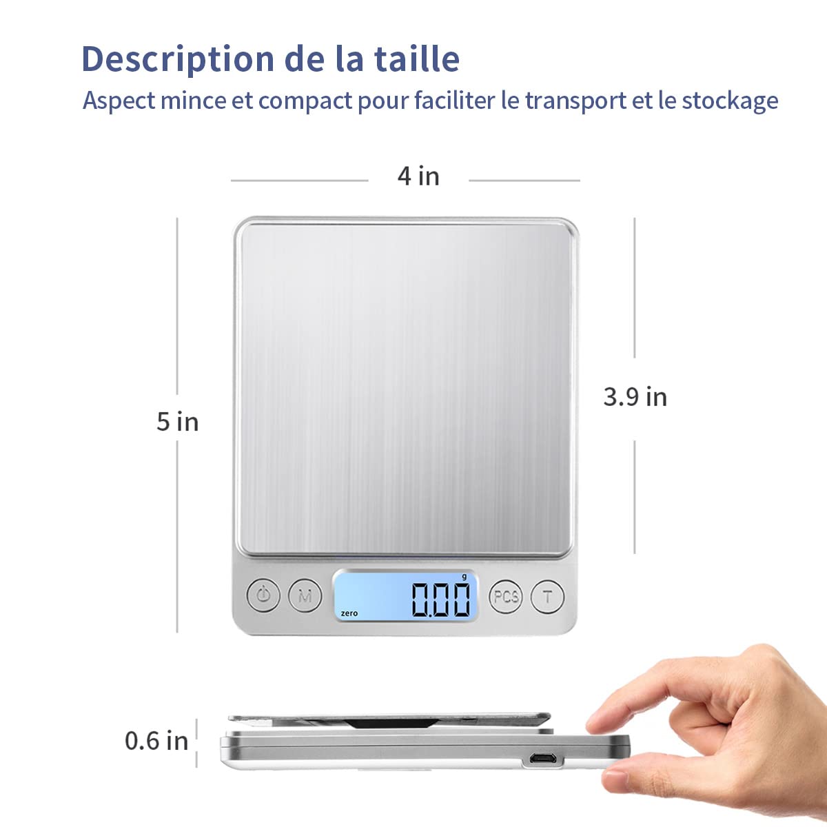Balance de cuisine améliorée avec une capacité de pesée maximale de 1kg/0.01g,Petite Mini Balance Milligramme, pour Bijoux, Matières Médicinales, Poudre,Cuisine Alimentaire, Grains de Café