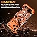 Miqala for iPhone 17 Pro Max Case,Glow in The Dark Three Layer Heavy Duty Shockproof Protection Hard Plastic Bumper+Soft Silicone Case for iPhone 17 Pro Max,Orange