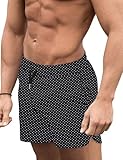 COOFANDY Swim Trunks for Men Quick Dry Bathing Short 5 Inch Swim Bathing Suit Summer Beach Board Shorts Polka Dots S