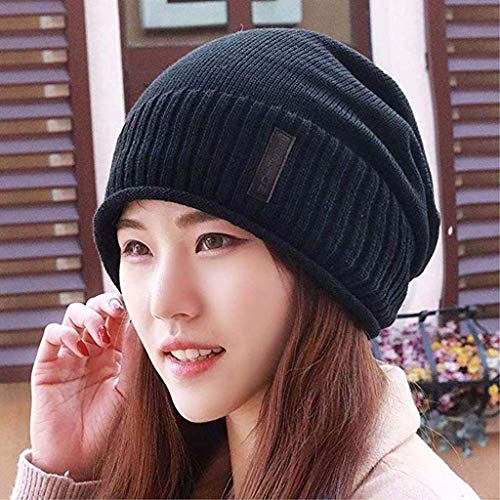 Bonnet tricot femme rouge anti froid protège oreilles chapeau hiver