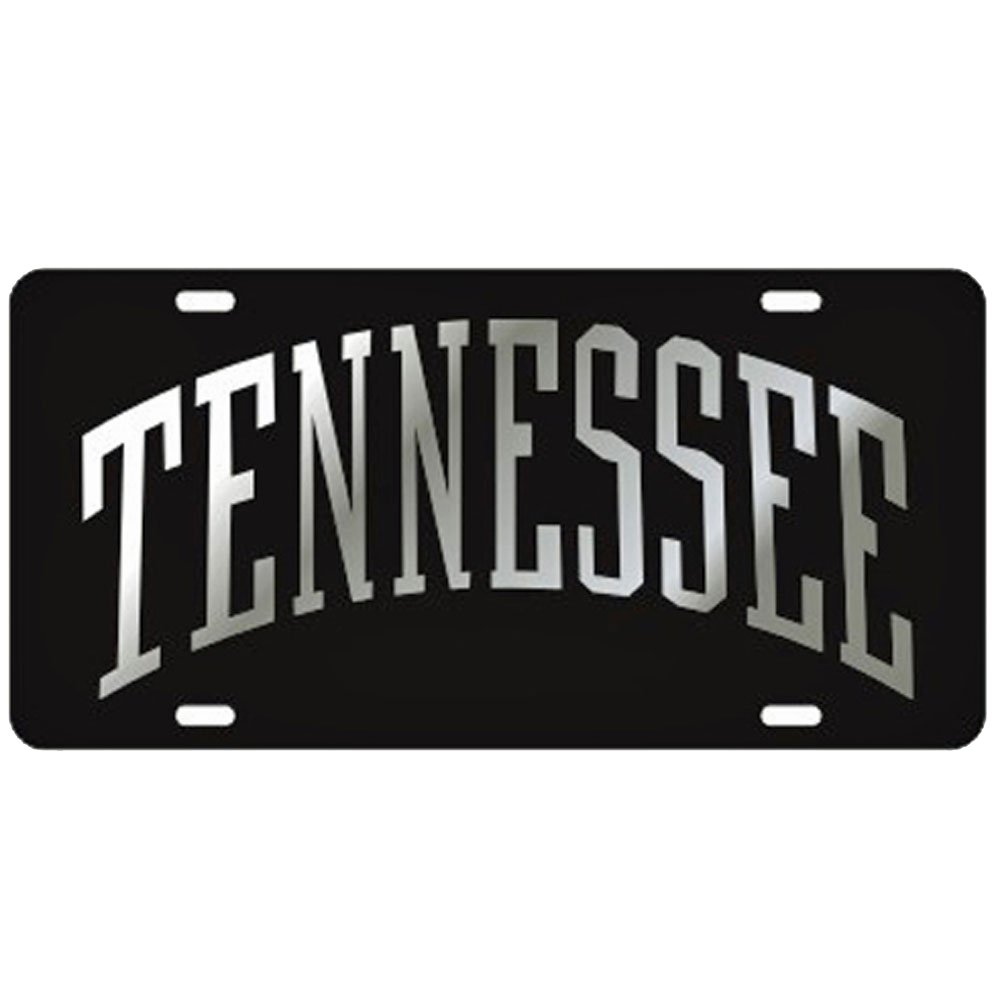 Craftique Tennessee Volunteers Black Arched Tennessee Laser Cut License Plate
