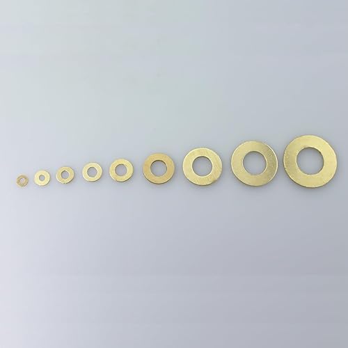 Miniatura 3 de Maxmoral Kit de arandela plana de 300 piezas Juego de arandelas planas de latón M2.5 a M14